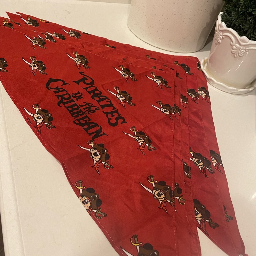 12 Disney Red Bandana with Pirate Mickey Design